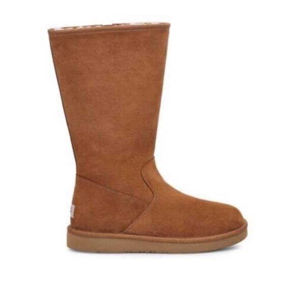 Ugg Australia Alber boots tall full zip brown suede sheepskin winter fall boot 9 - Picture 2 of 15
